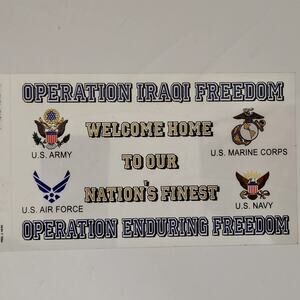 Operation Iraqi & Enduring Freedom Decal Sheet – 6" x 3.75" – Welcome Home